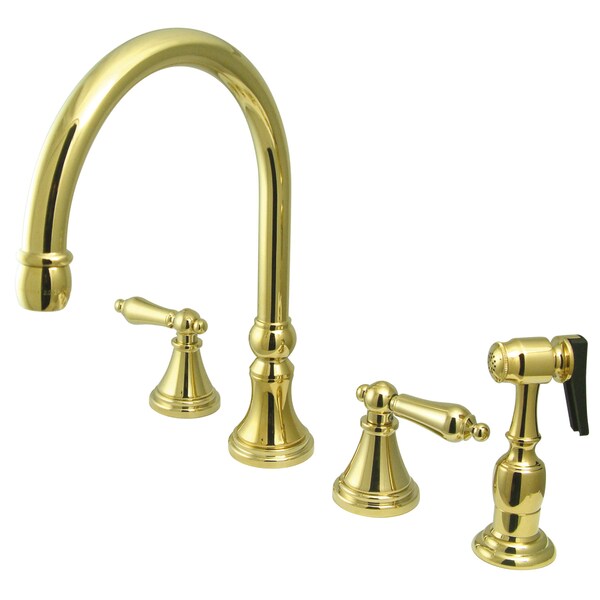 Widespread Kitchen Faucet, Polished Brass